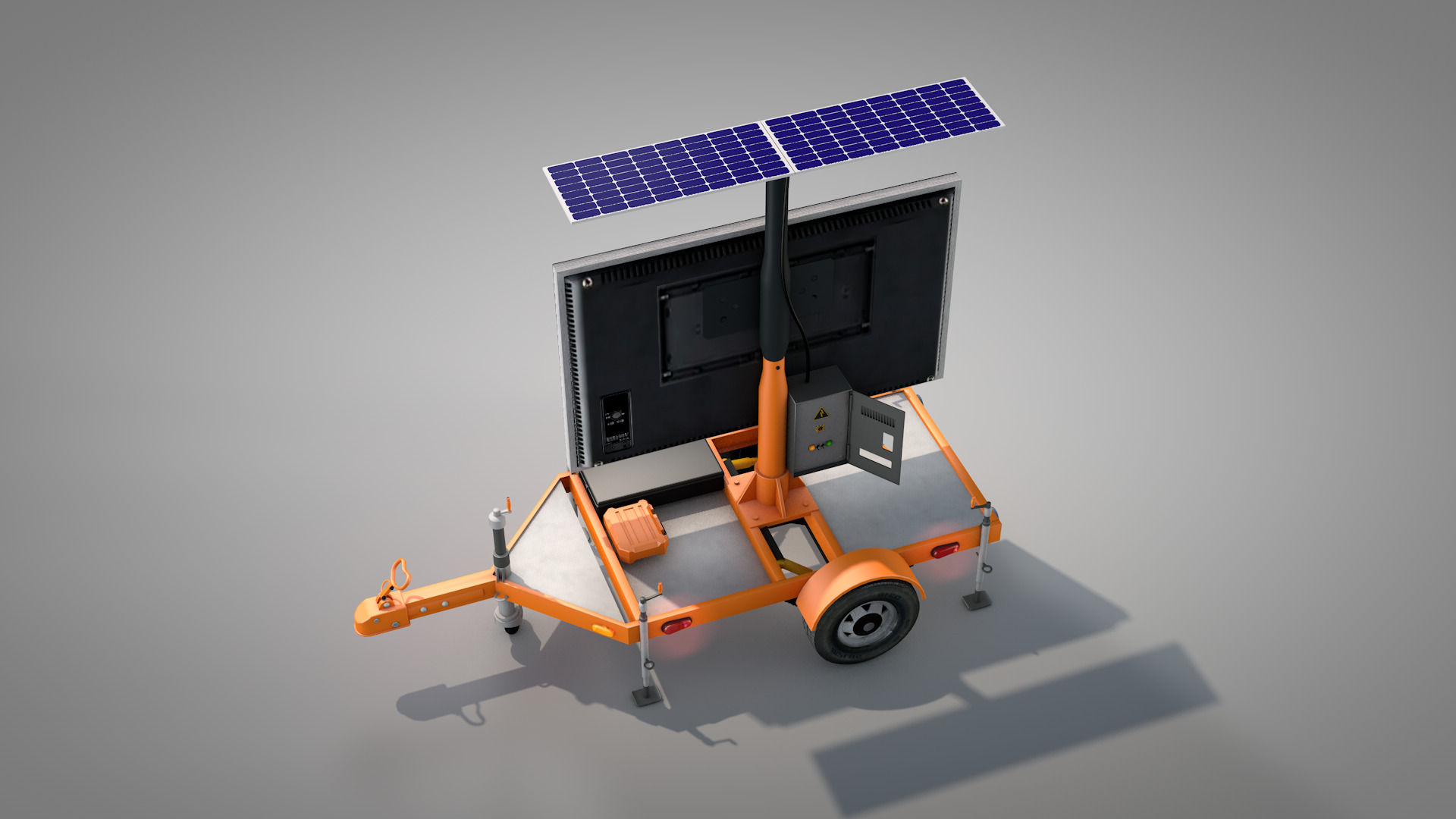 Trailer Message Sign 3D Model 3D model_11