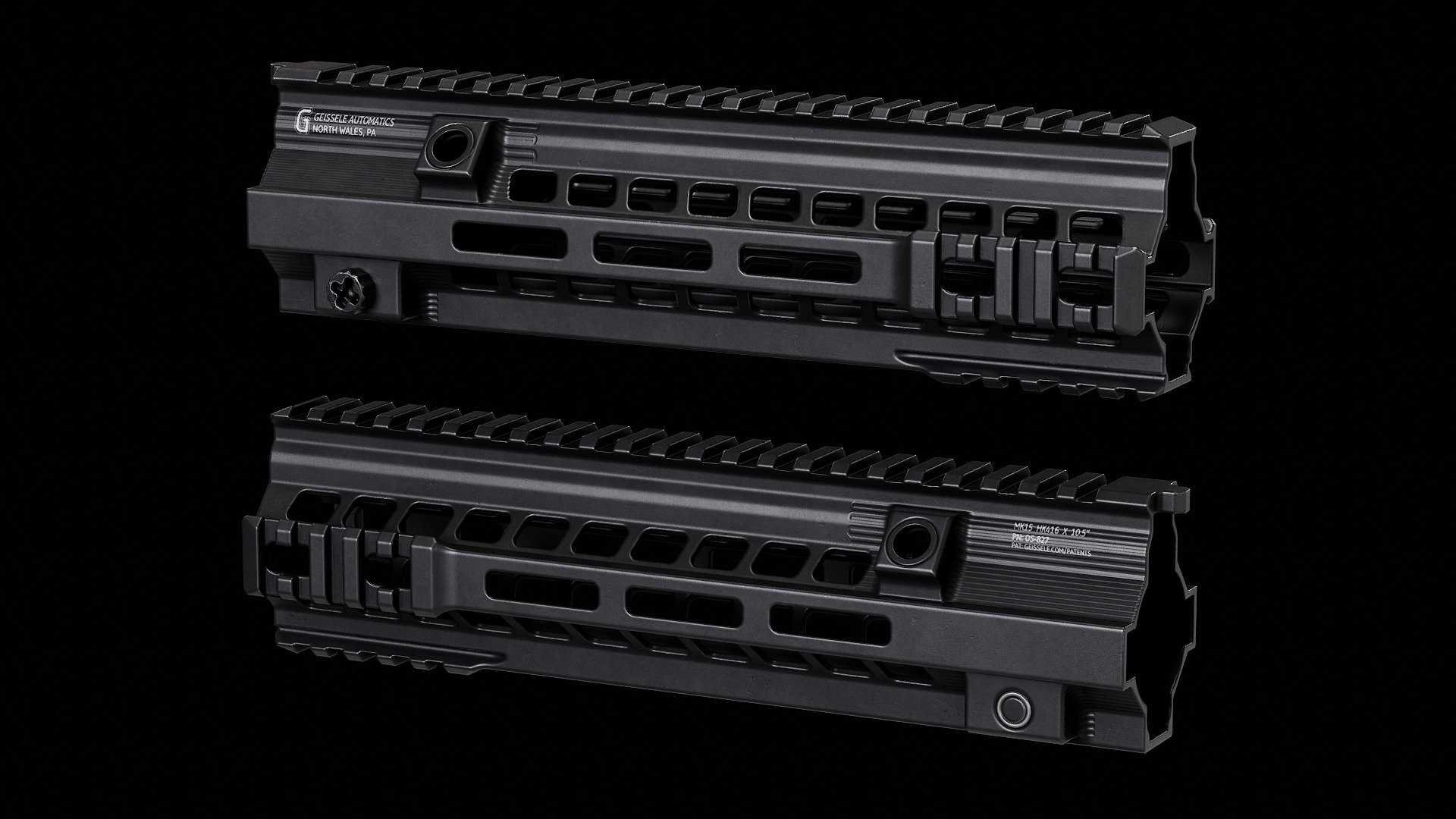 Geissele SMR HK416 MK15 Handguards Low-poly 3D model_3