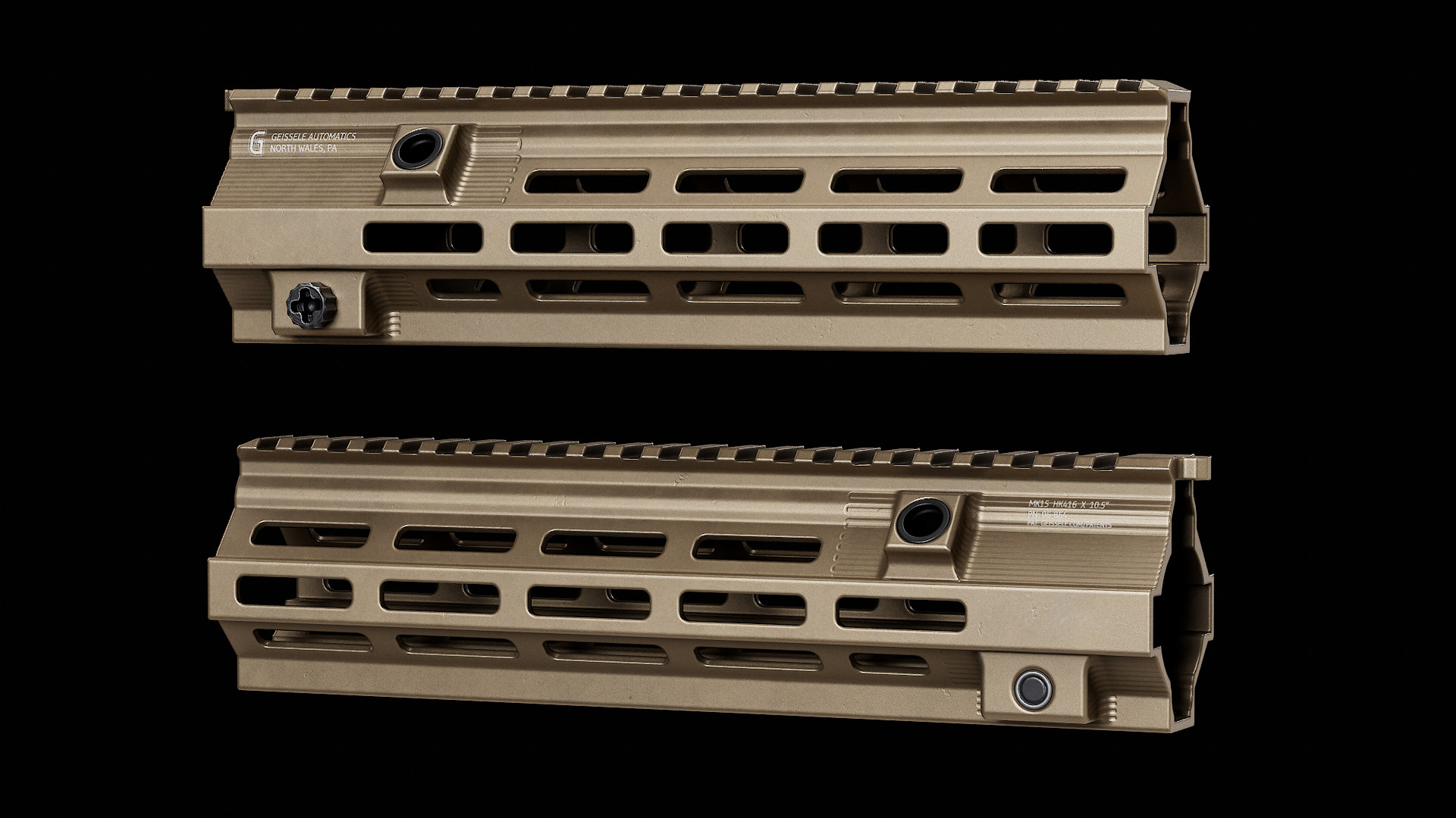 Geissele SMR HK416 MK15 Handguards Low-poly 3D model_12