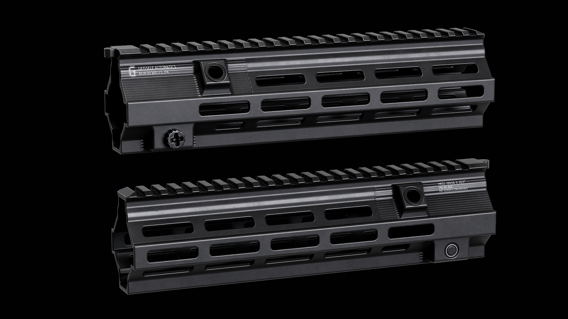 Geissele SMR HK416 MK15 Handguards Low-poly 3D model_7