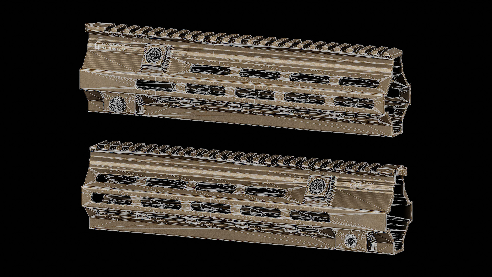 Geissele SMR HK416 MK15 Handguards Low-poly 3D model_13