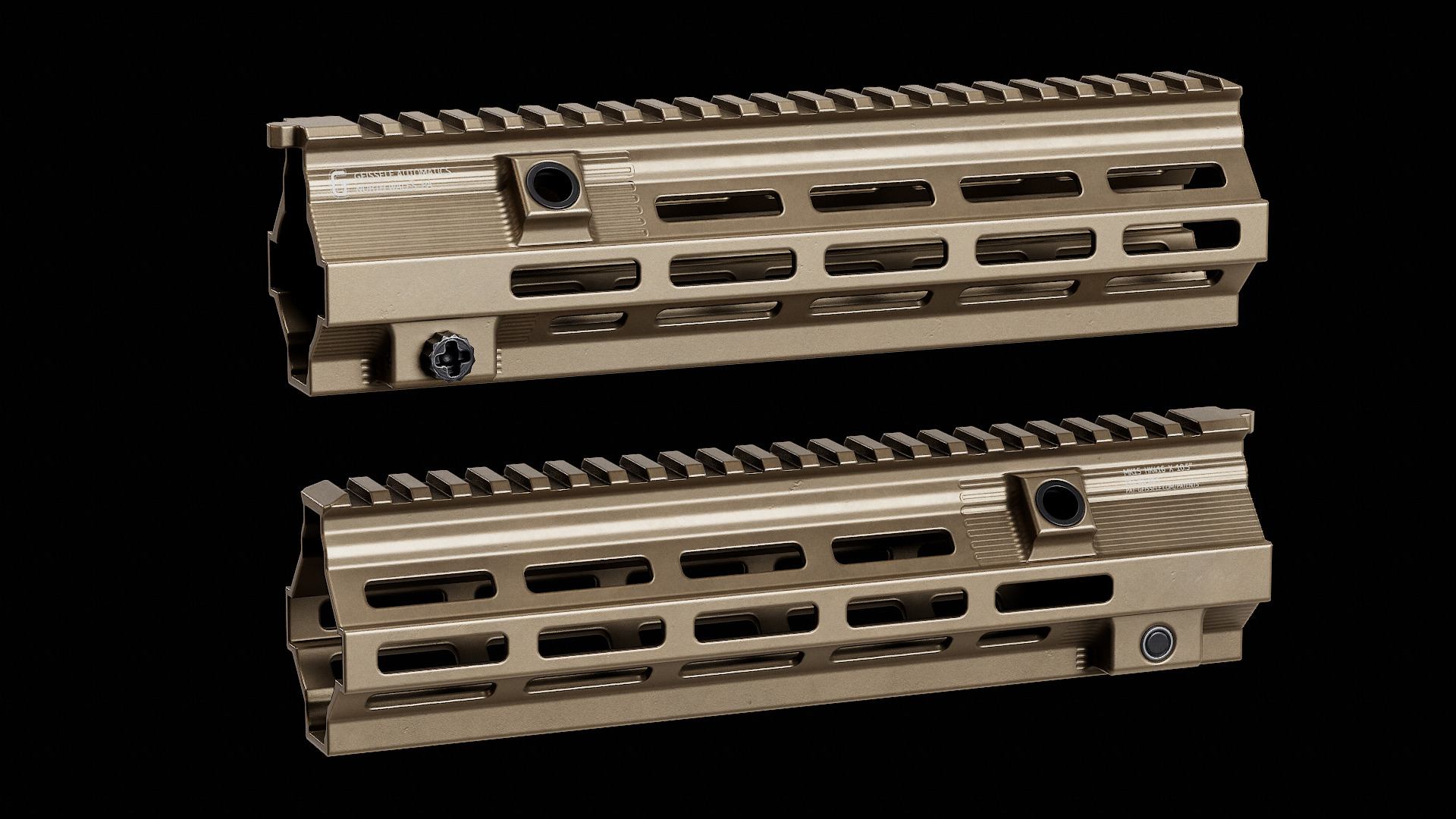 Geissele SMR HK416 MK15 Handguards Low-poly 3D model_10