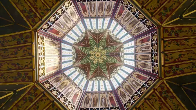 Medieval Church Octogon Top Stained Glass - Top ONLY