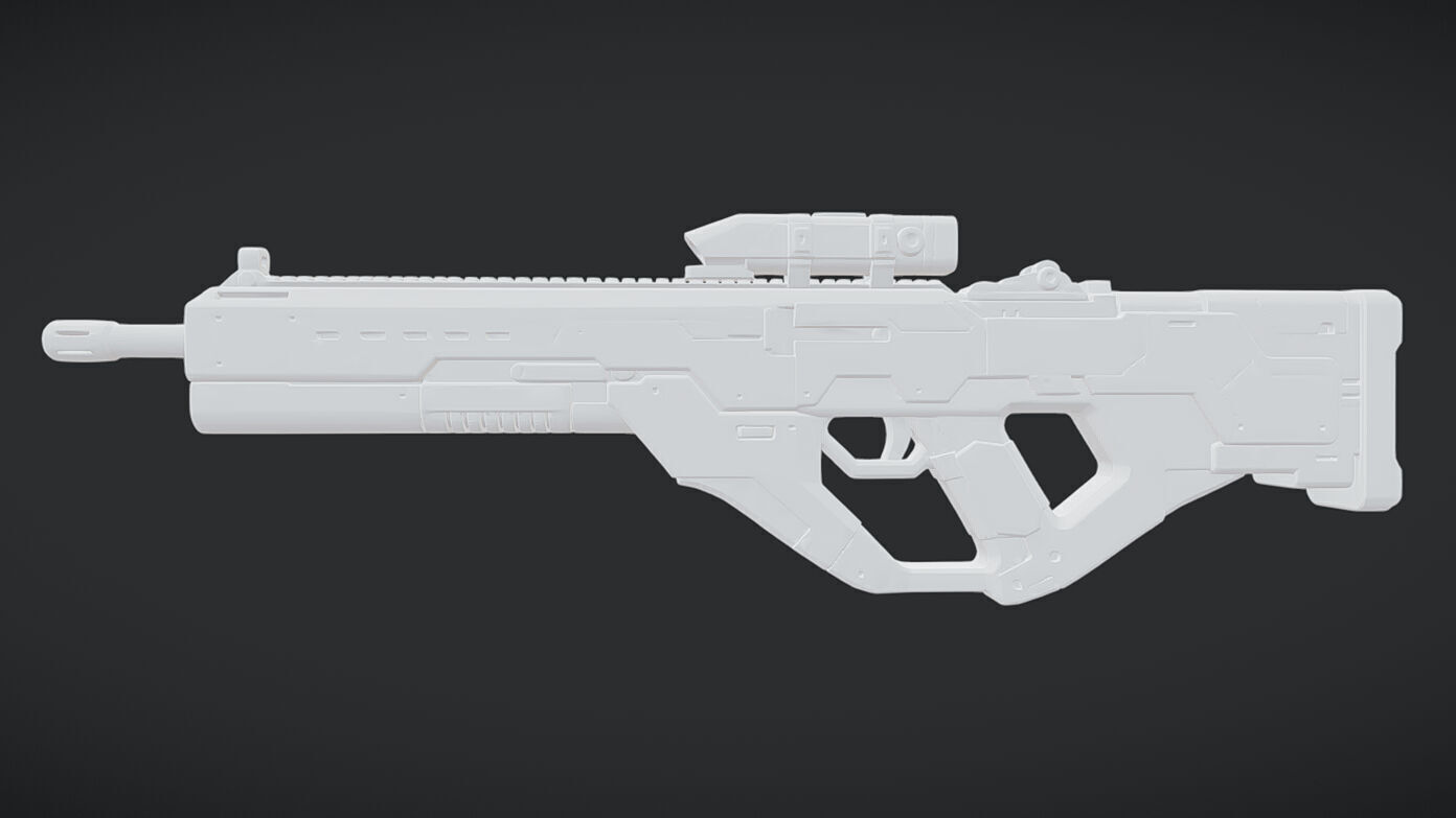 heavy assault rifles weapon bundle 3D model_5