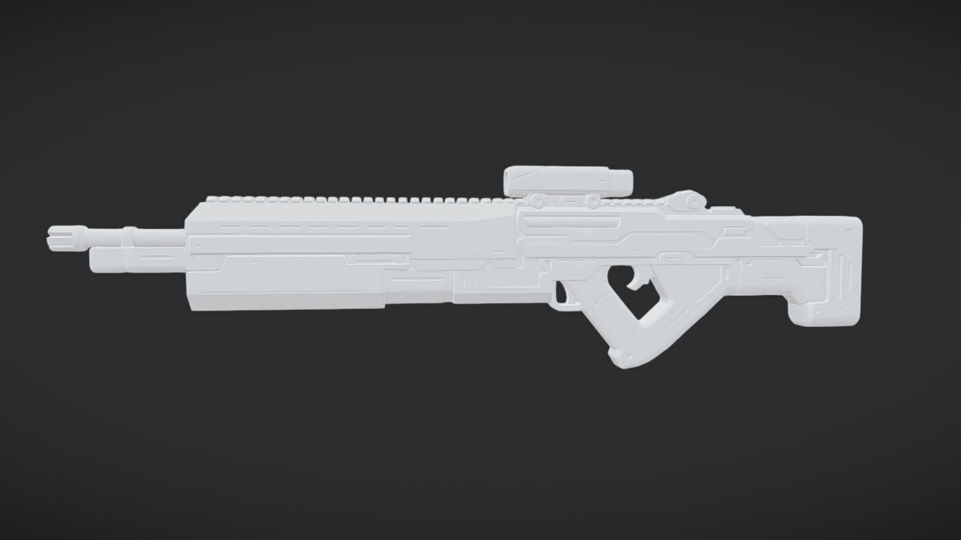 heavy assault rifles weapon bundle 3D model_2