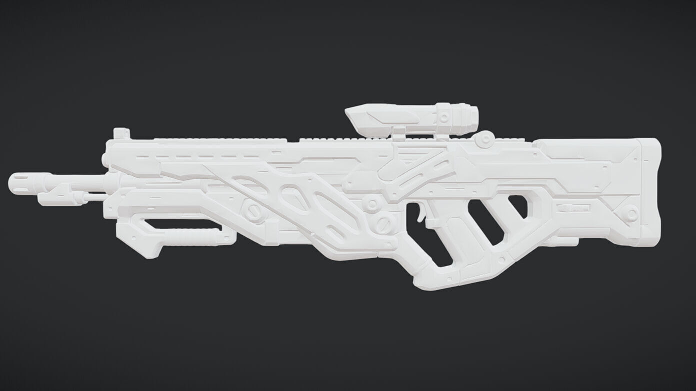 heavy assault rifles weapon bundle 3D model_8