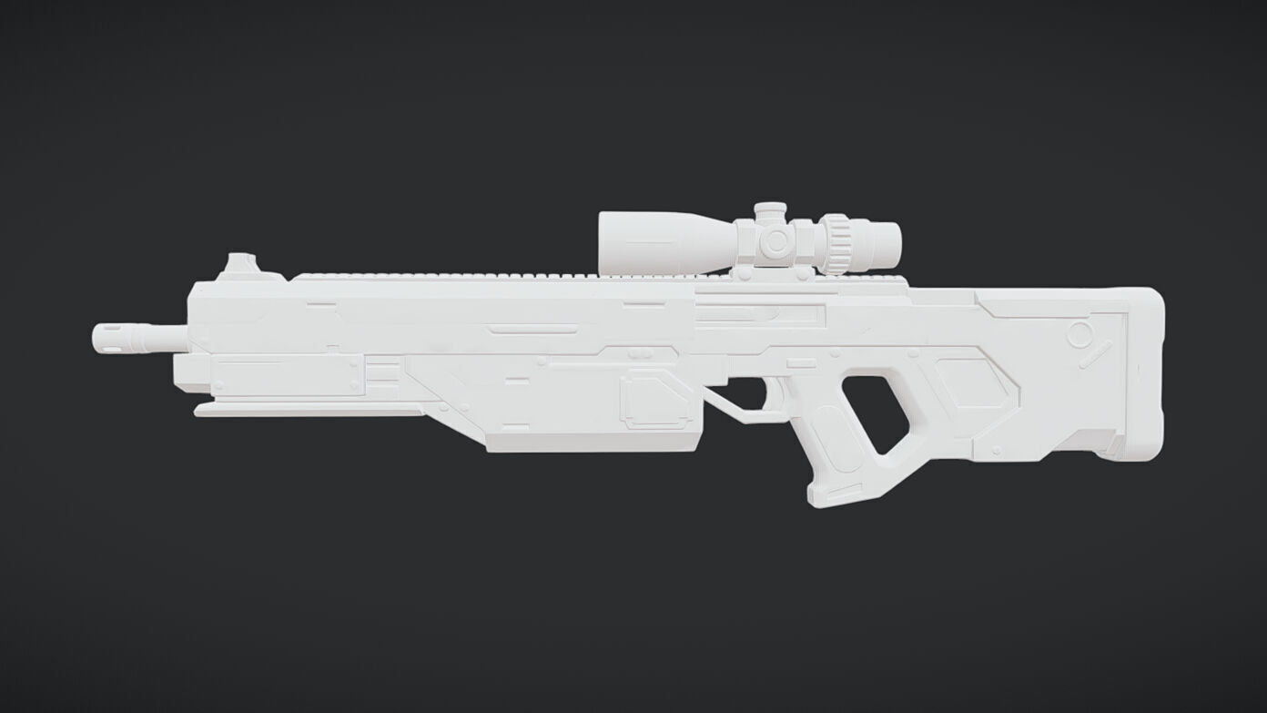 heavy assault rifles weapon bundle 3D model_3