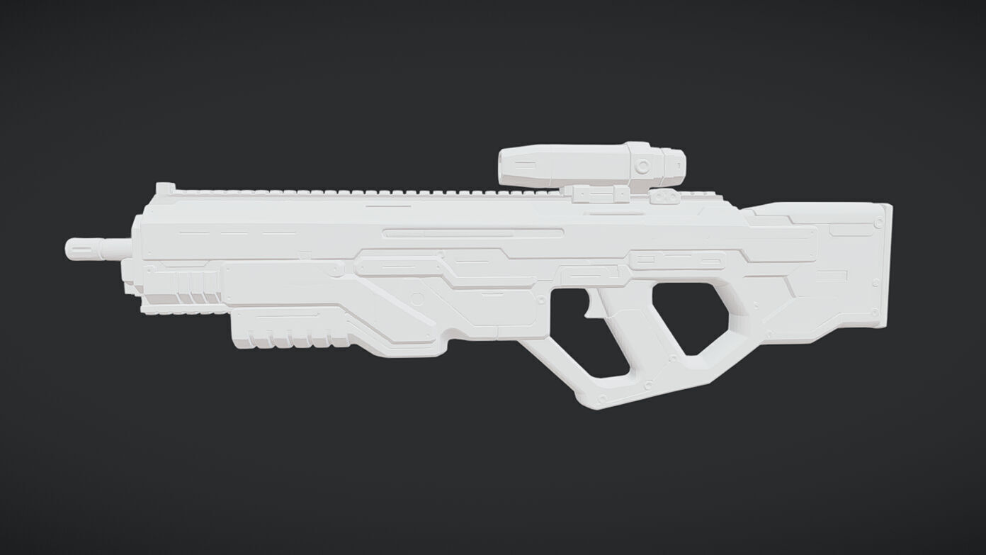 heavy assault rifles weapon bundle 3D model_6