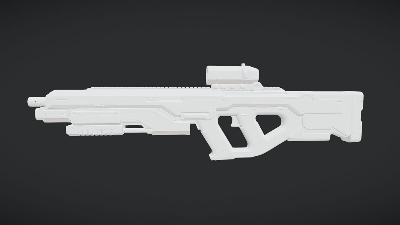 heavy assault rifles weapon bundle 3D model_1