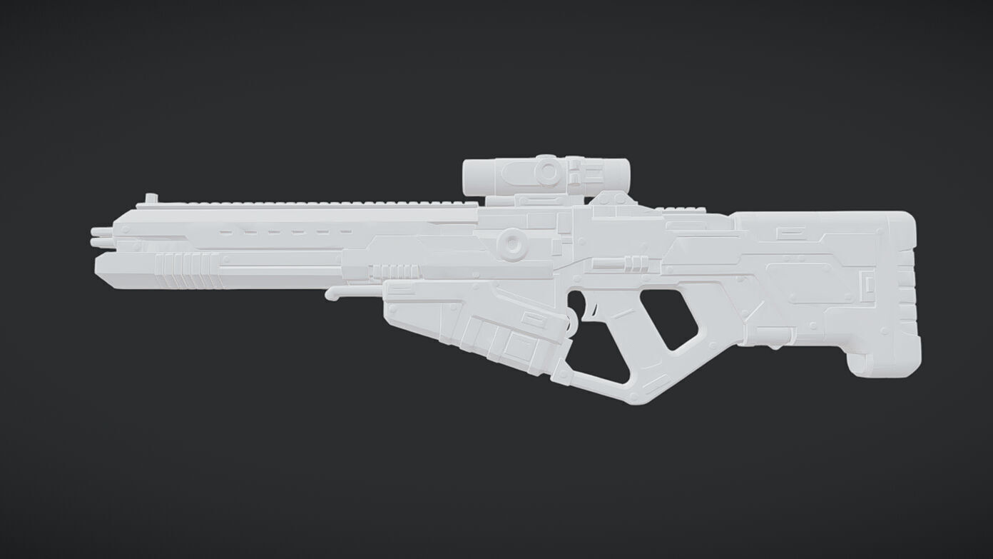 heavy assault rifles weapon bundle 3D model_7