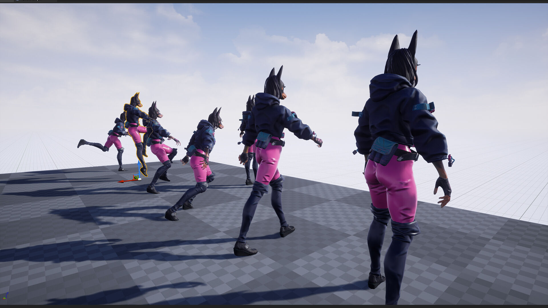 Doberman Girl Furry Low-poly 3D model_12