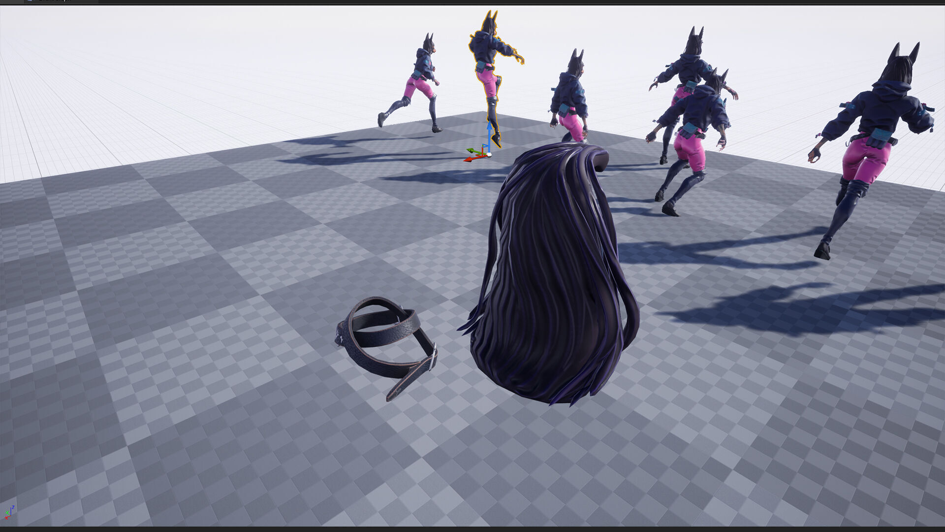 Doberman Girl Furry Low-poly 3D model_15