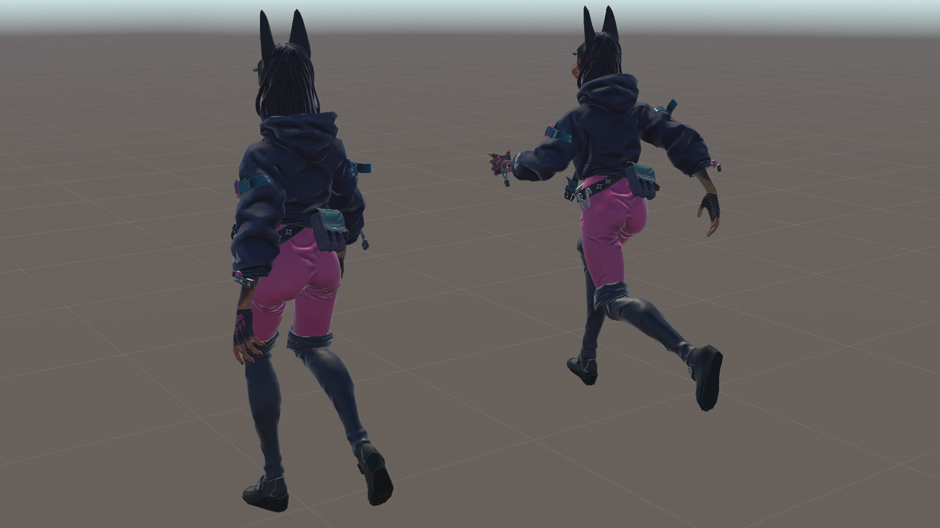 Doberman Girl Furry Low-poly 3D model_24