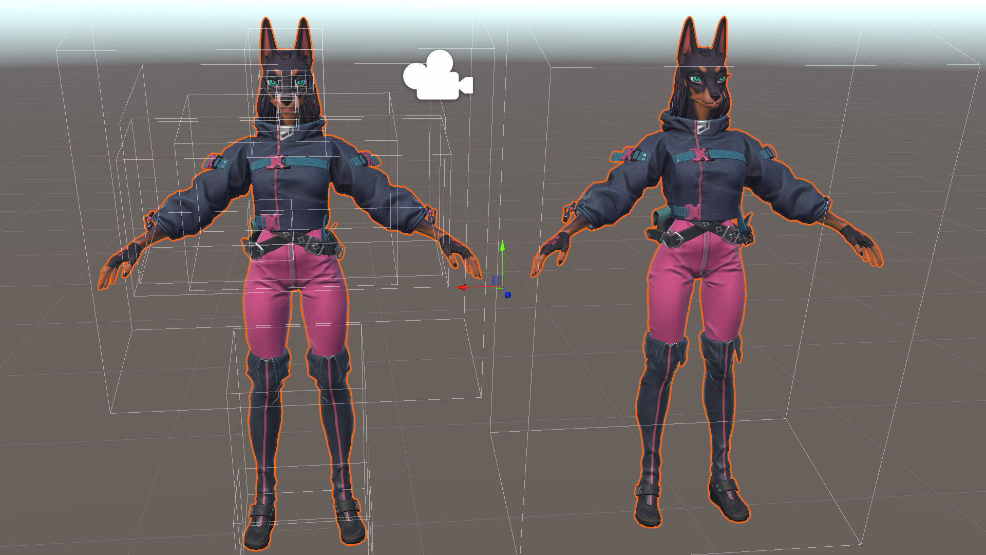 Doberman Girl Furry Low-poly 3D model_22