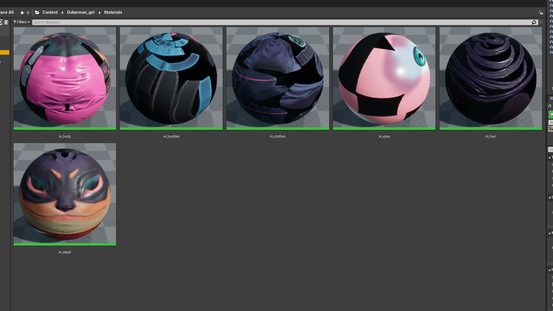 Doberman Girl Furry Low-poly 3D model_26