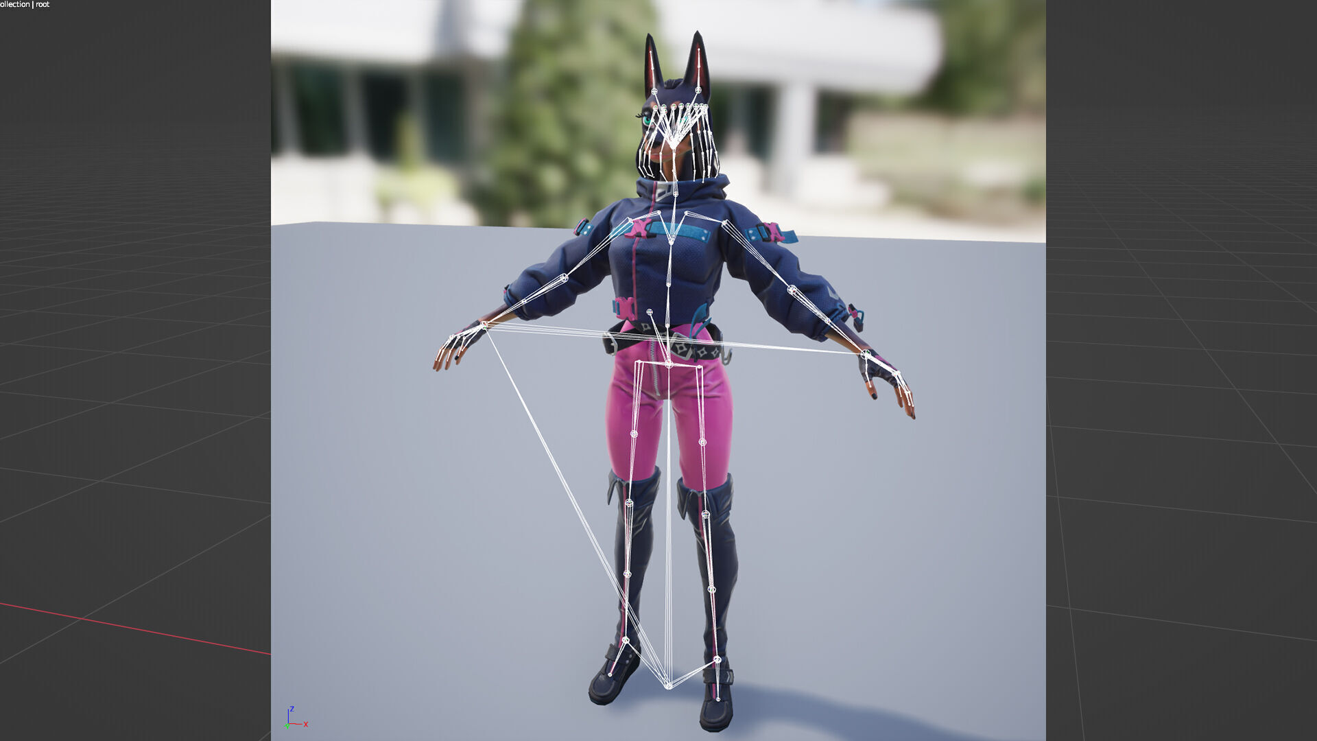 Doberman Girl Furry Low-poly 3D model_19