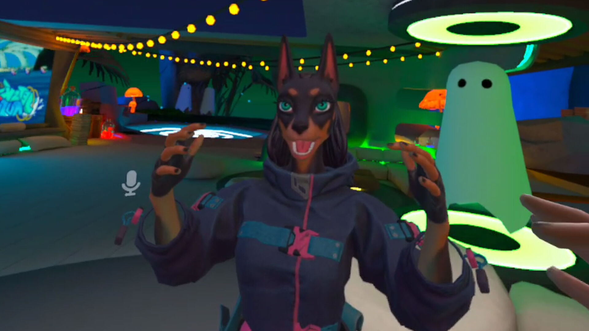 Doberman Girl Furry Low-poly 3D model_7
