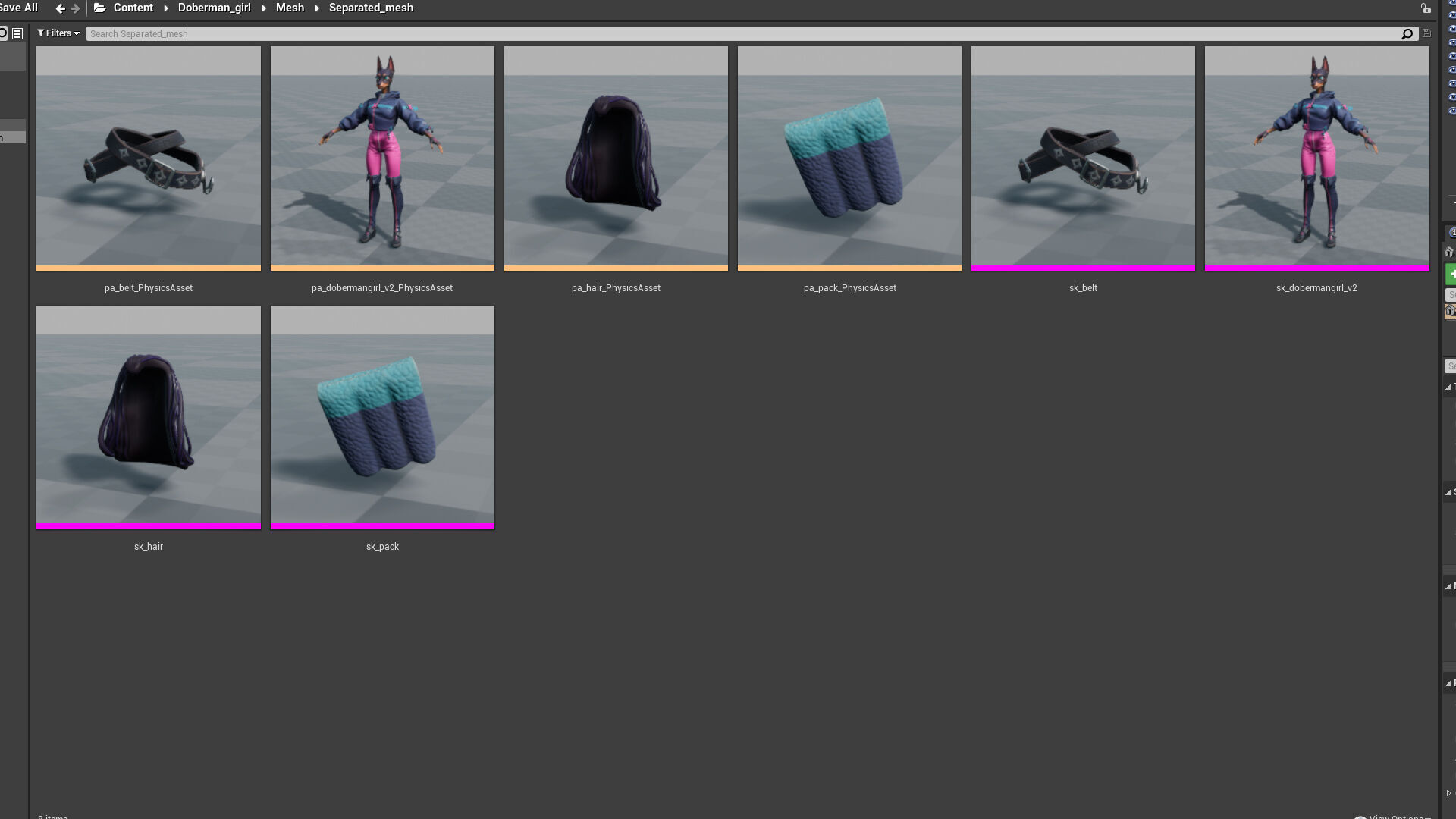 Doberman Girl Furry Low-poly 3D model_27