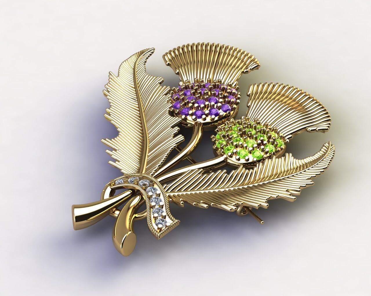 1006 b brooch complete  3D print model_7