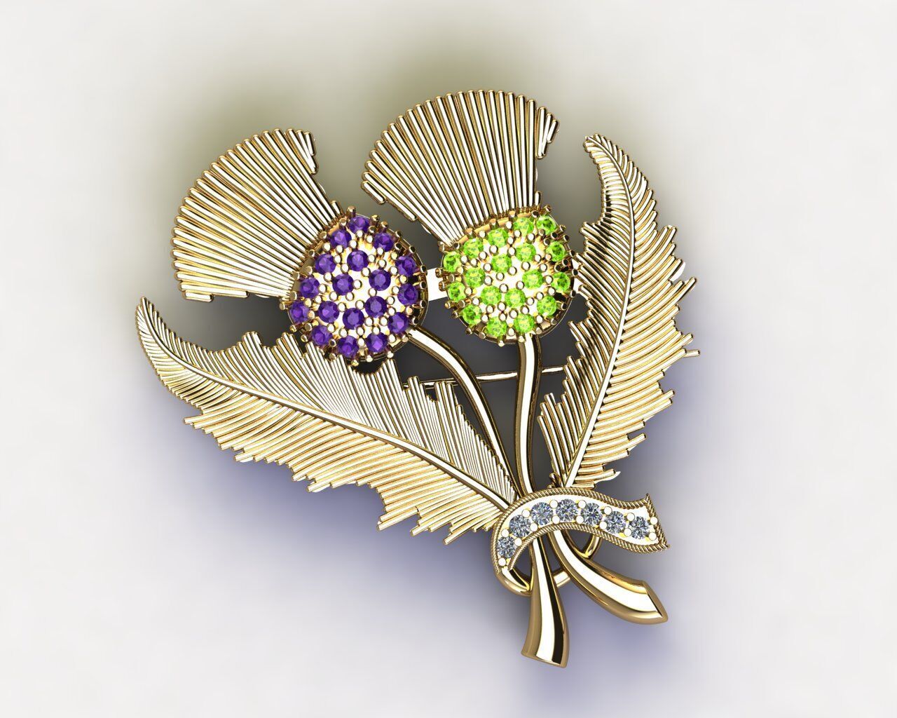 1006 b brooch complete  3D print model_6