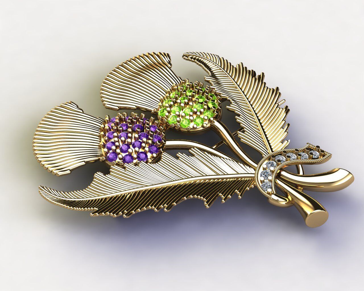 1006 b brooch complete  3D print model_8