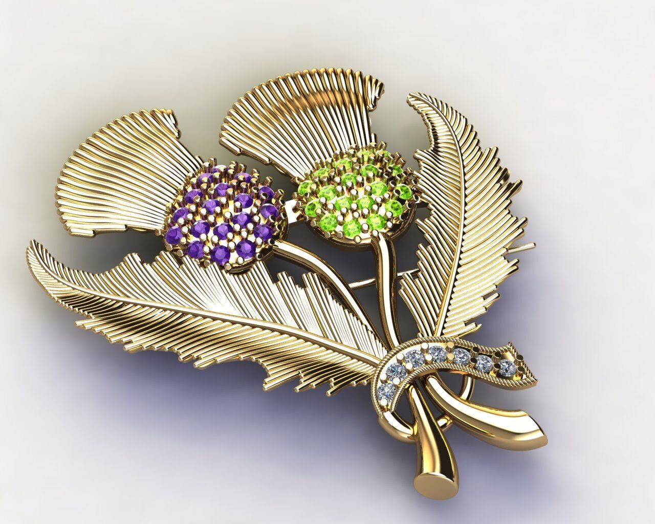 1006 b brooch complete  3D print model_5