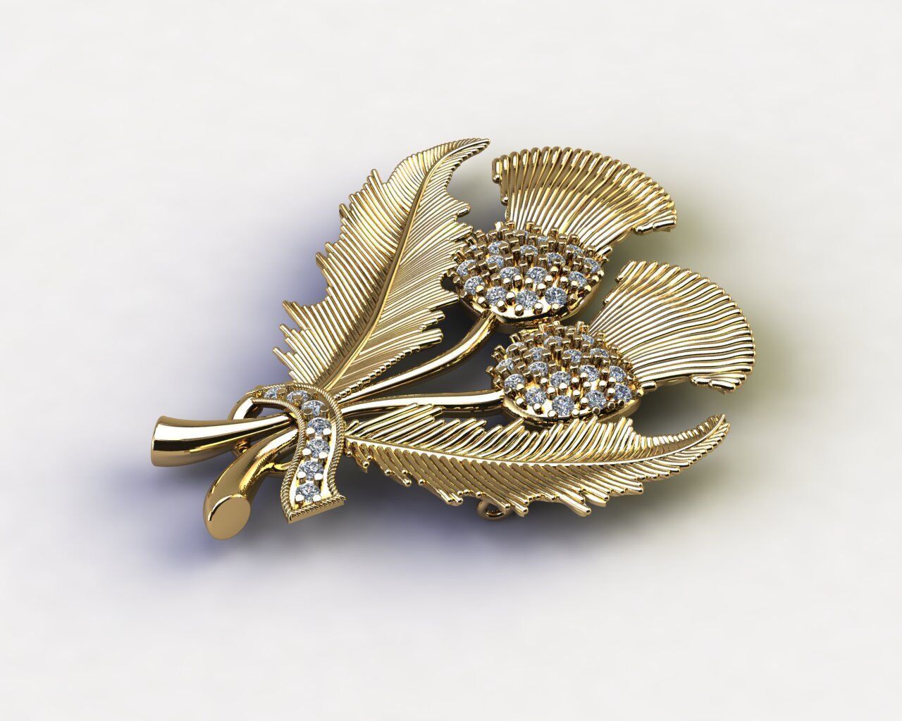 1006 b brooch complete  3D print model_2