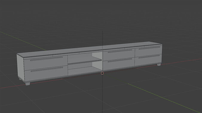 TV Rack Wide Black 3D model 5
