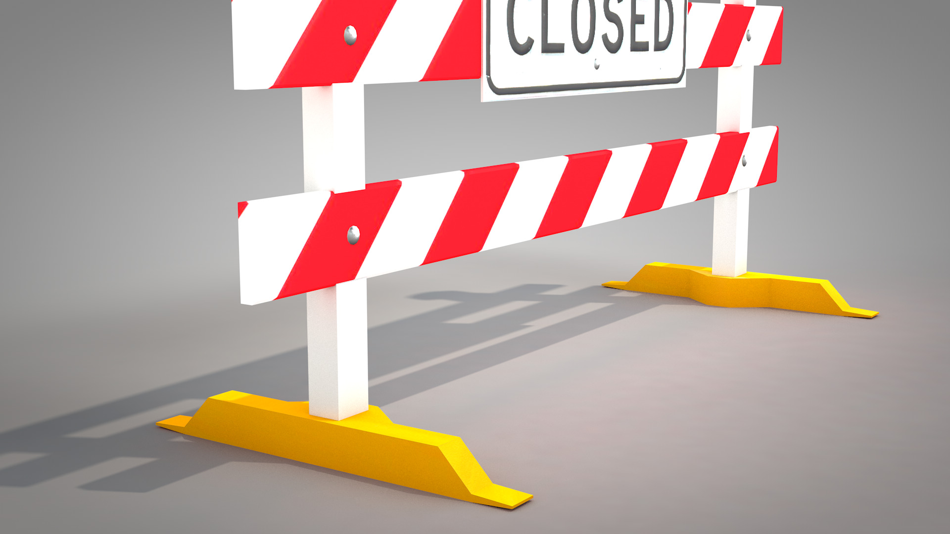 Traffic Road Close 3D Model 3D model_2