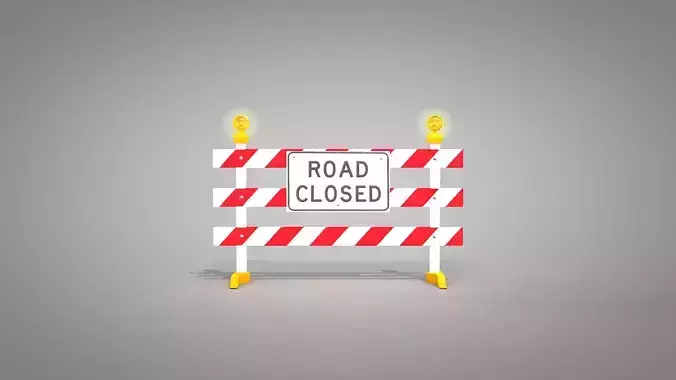 Traffic Road Close 3D Model