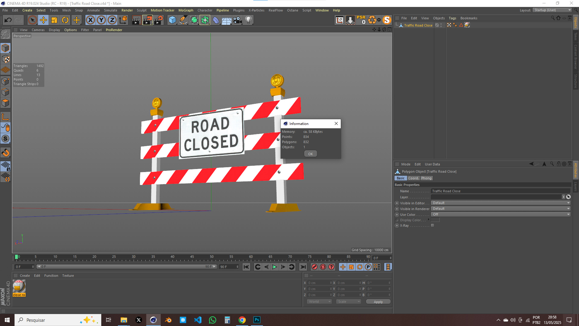 Traffic Road Close 3D Model 3D model_15
