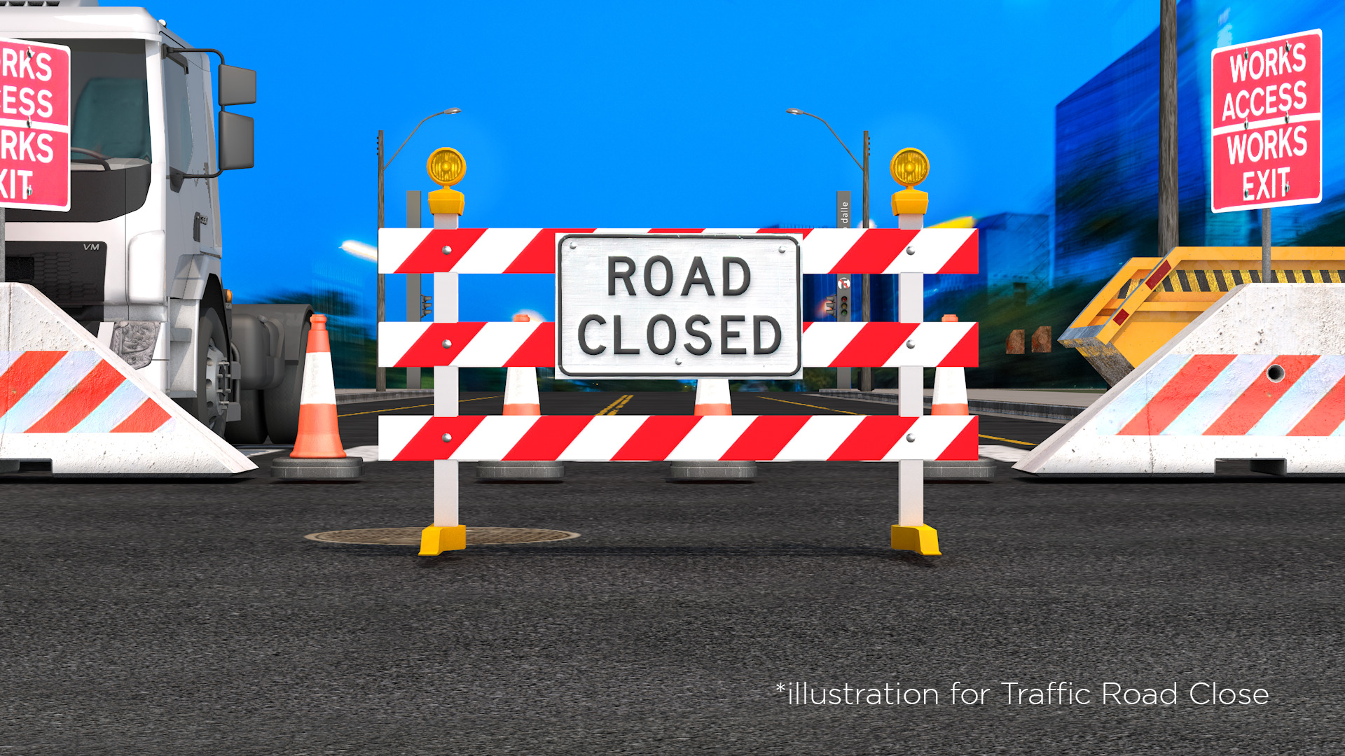 Traffic Road Close 3D Model 3D model_5