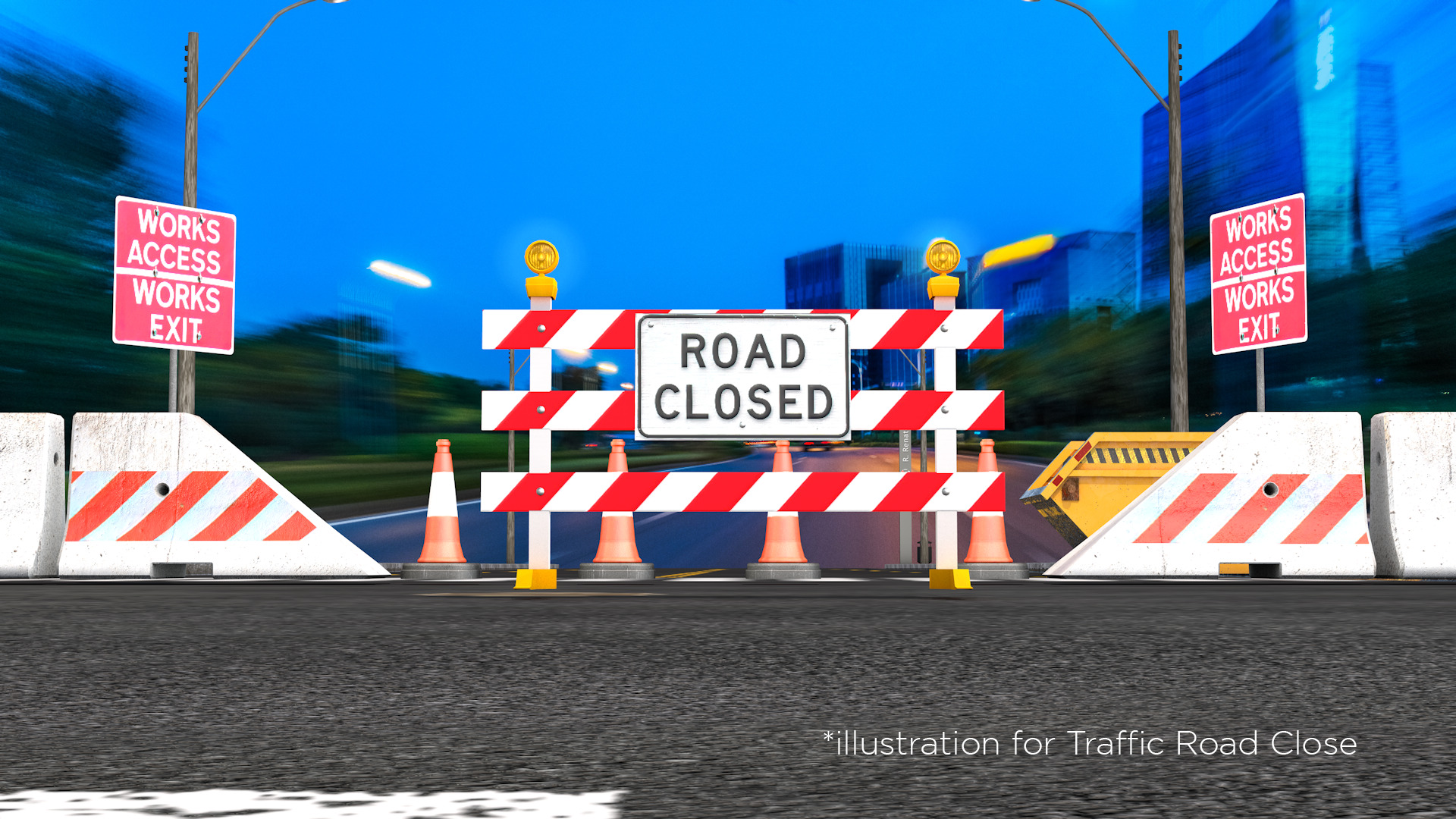 Traffic Road Close 3D Model 3D model_4