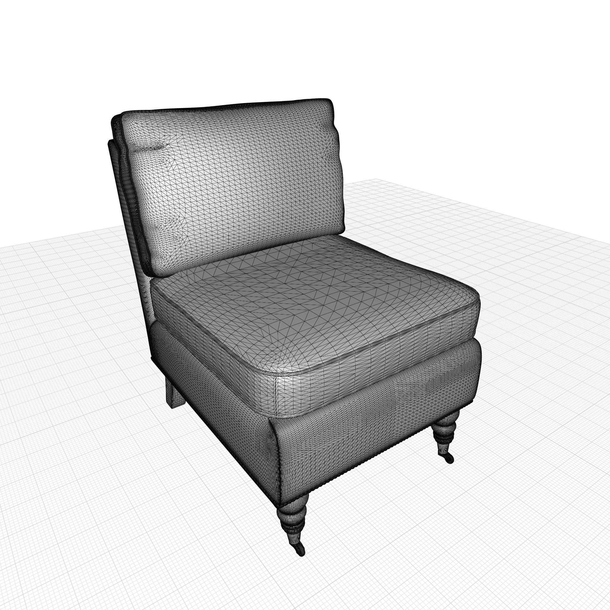 August Grove Slipper Chair 3D model_2