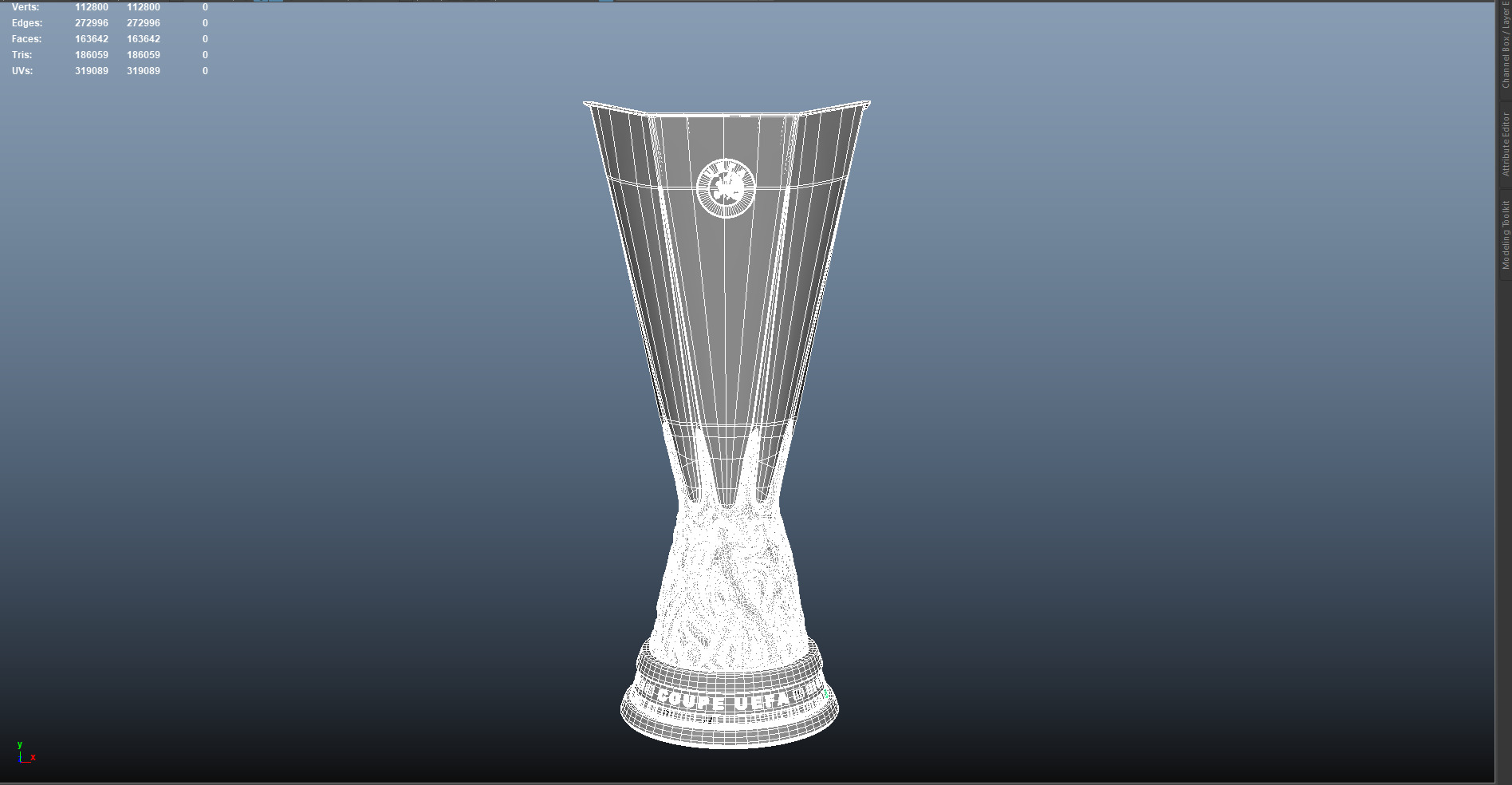 UEFA Europa league trophy award 2025 3D model_9