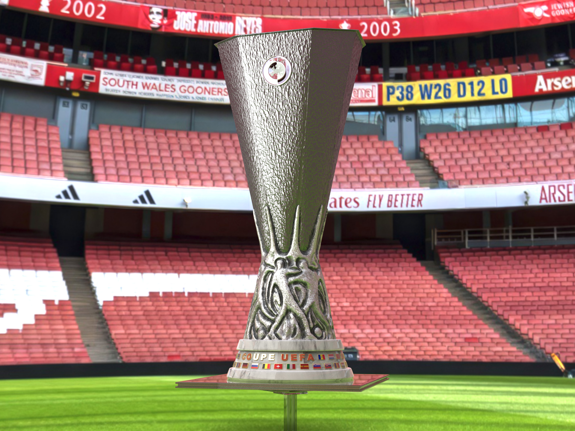 UEFA Europa league trophy award 2025 3D model_7