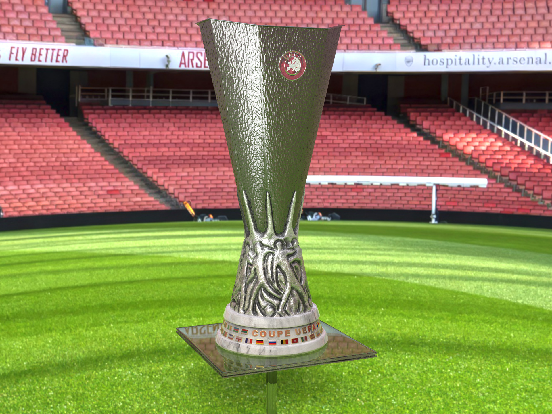 UEFA Europa league trophy award 2025 3D model_6
