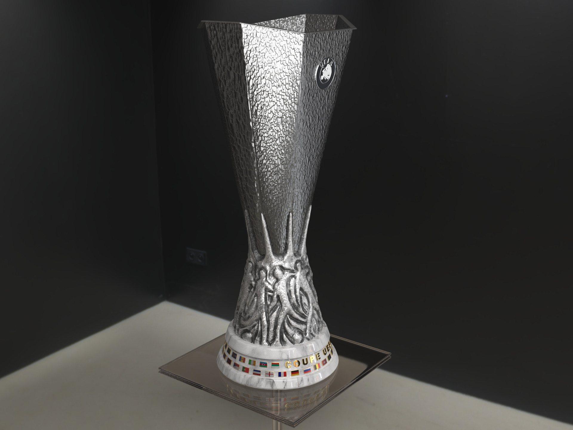 UEFA Europa league trophy award 2025 3D model_4
