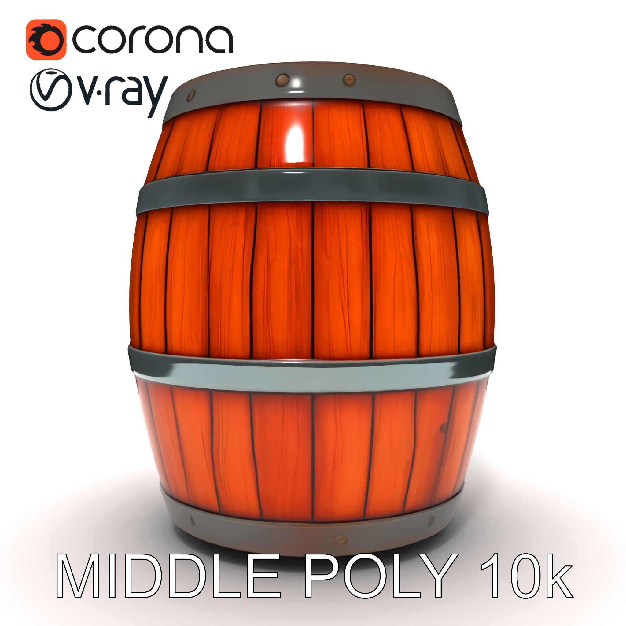Rustic Wooden Barrel Model Pack for Environment Design Low-poly 3D model_19