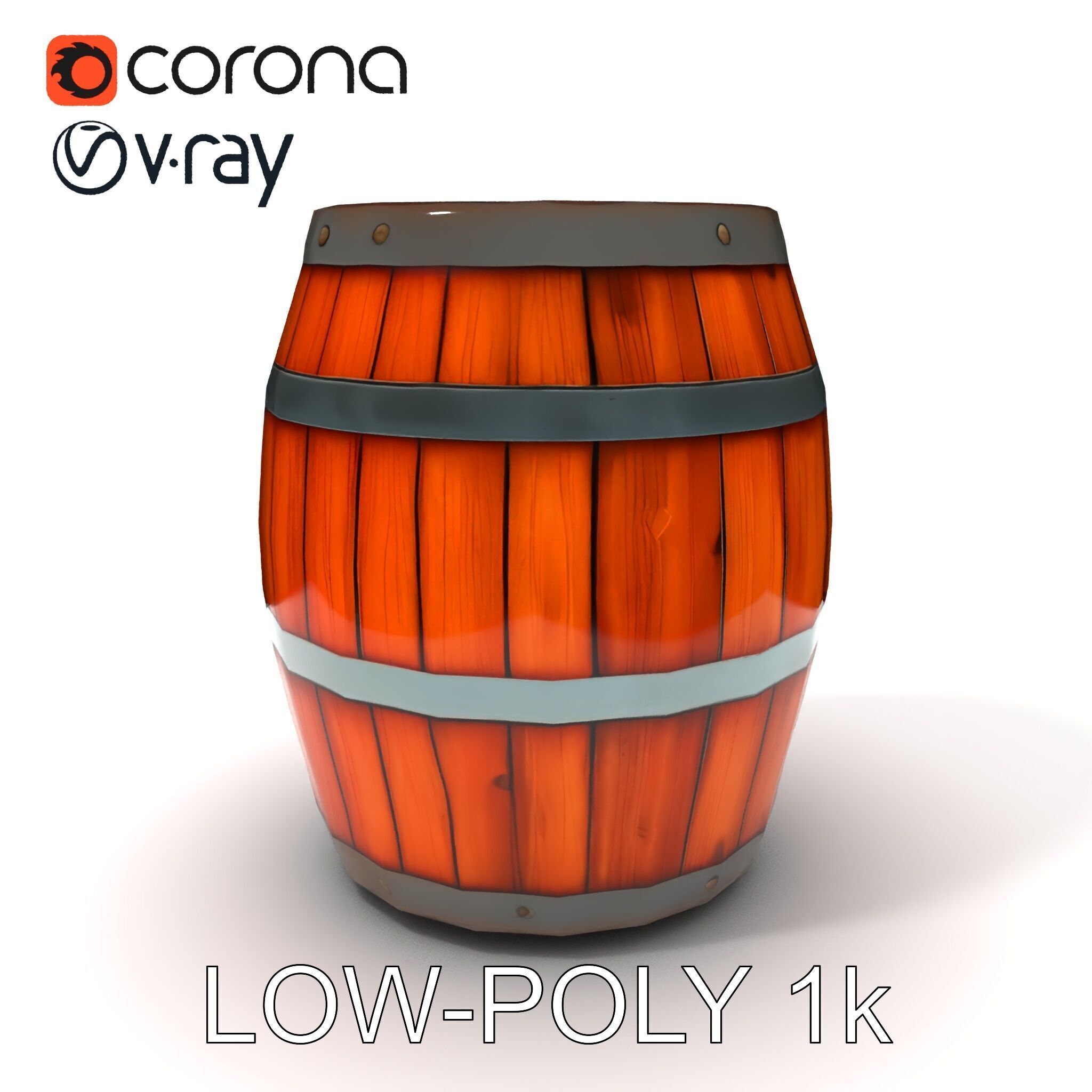 Rustic Wooden Barrel Model Pack for Environment Design Low-poly 3D model_14