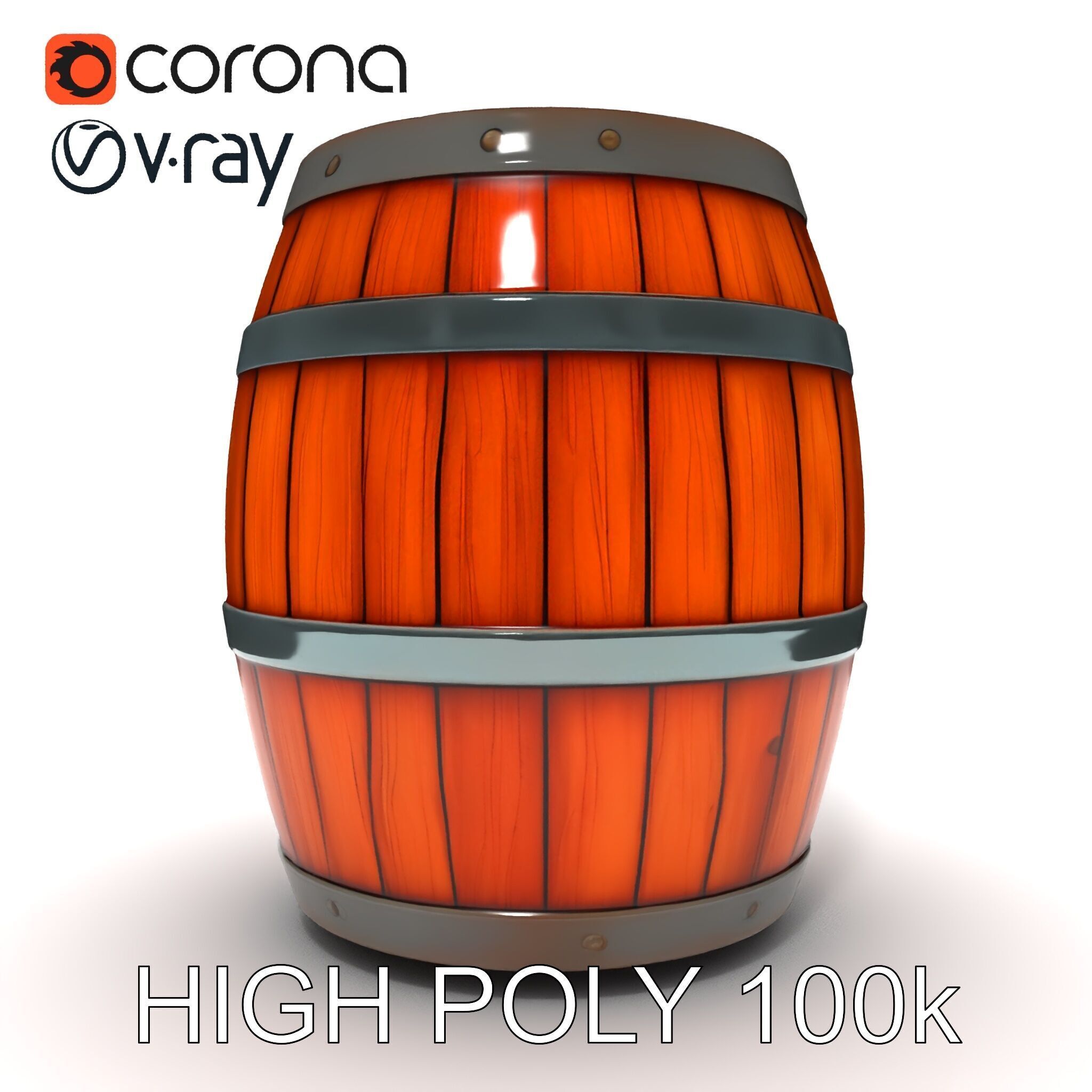 Rustic Wooden Barrel Model Pack for Environment Design Low-poly 3D model_18