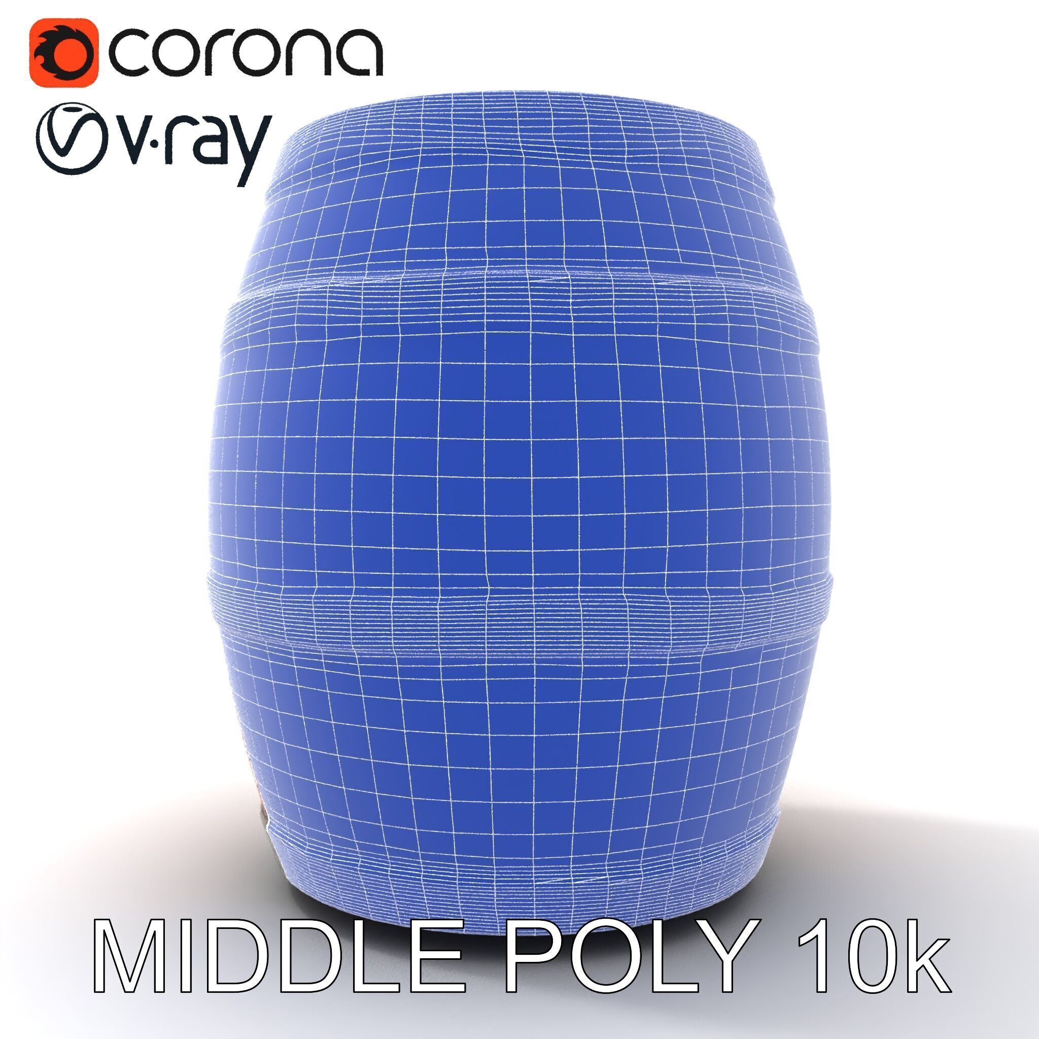 Rustic Wooden Barrel Model Pack for Environment Design Low-poly 3D model_10