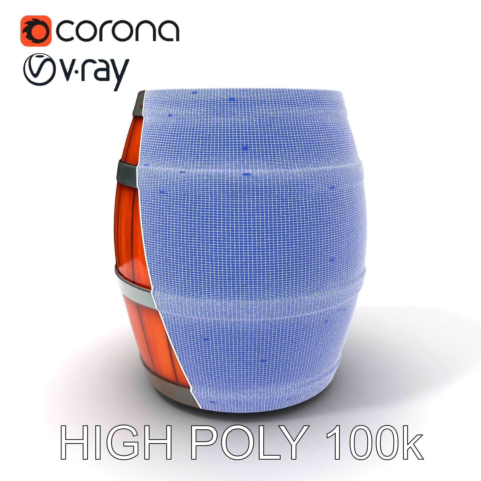 Rustic Wooden Barrel Model Pack for Environment Design Low-poly 3D model_3