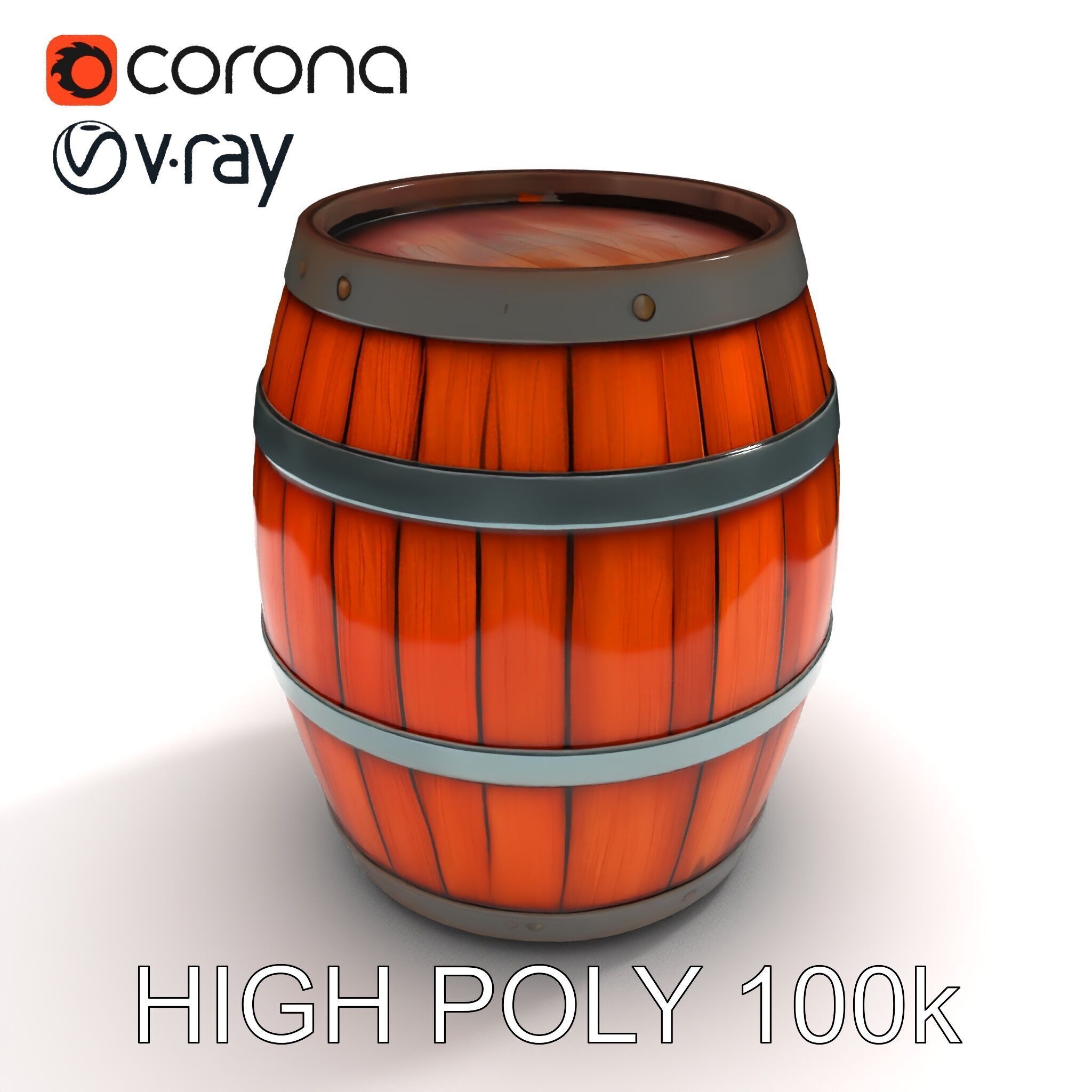 Rustic Wooden Barrel Model Pack for Environment Design Low-poly 3D model_15