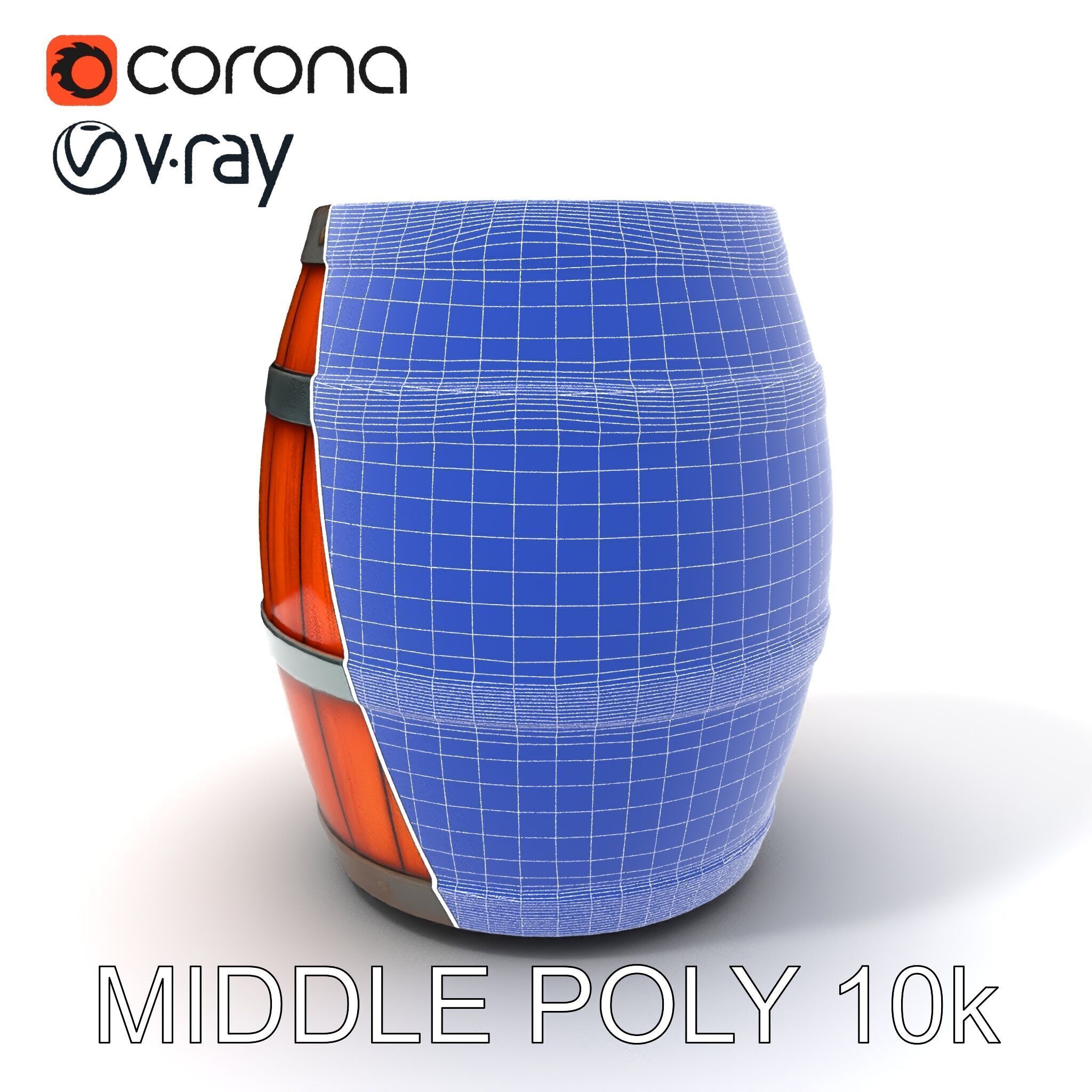 Rustic Wooden Barrel Model Pack for Environment Design Low-poly 3D model_16