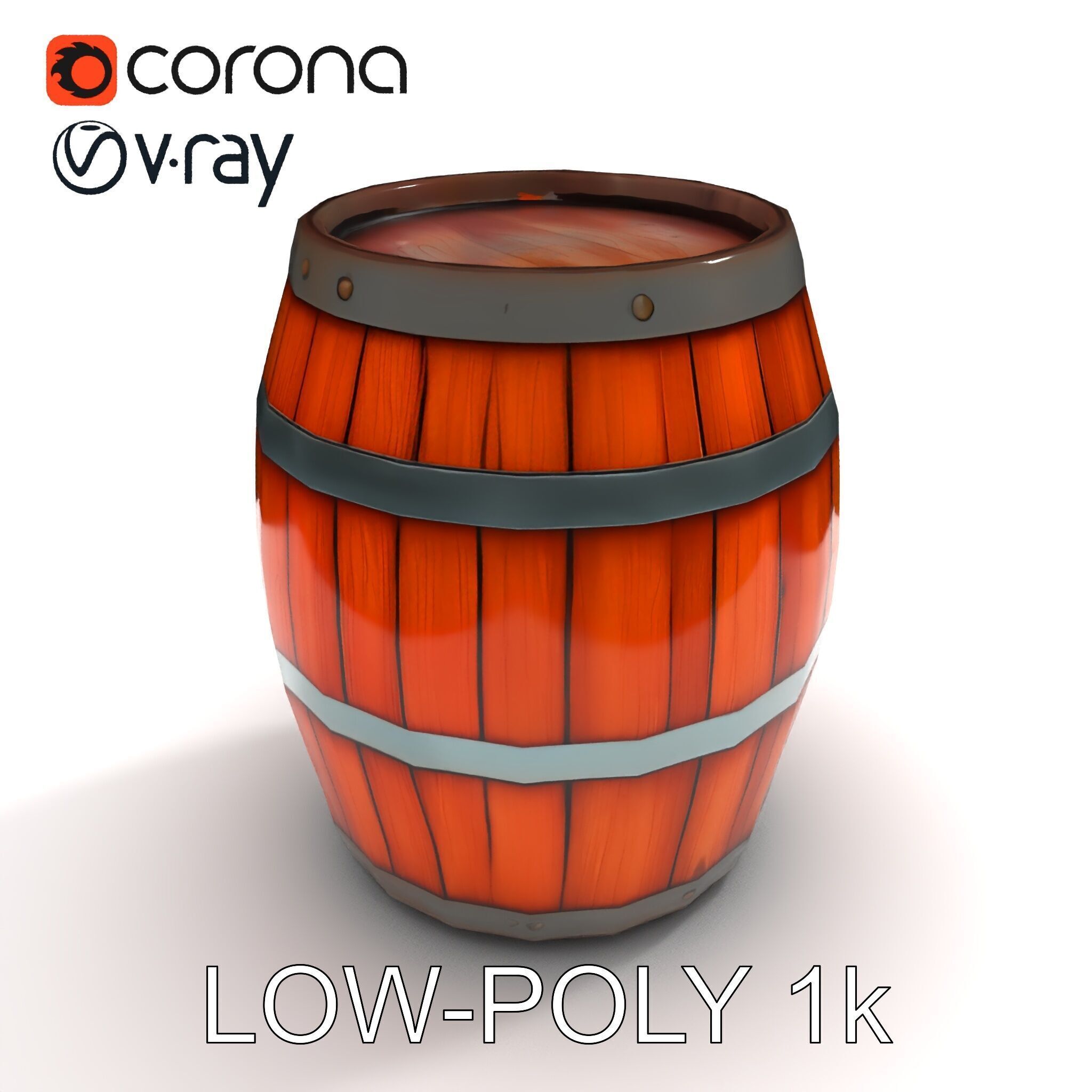 Rustic Wooden Barrel Model Pack for Environment Design Low-poly 3D model_28
