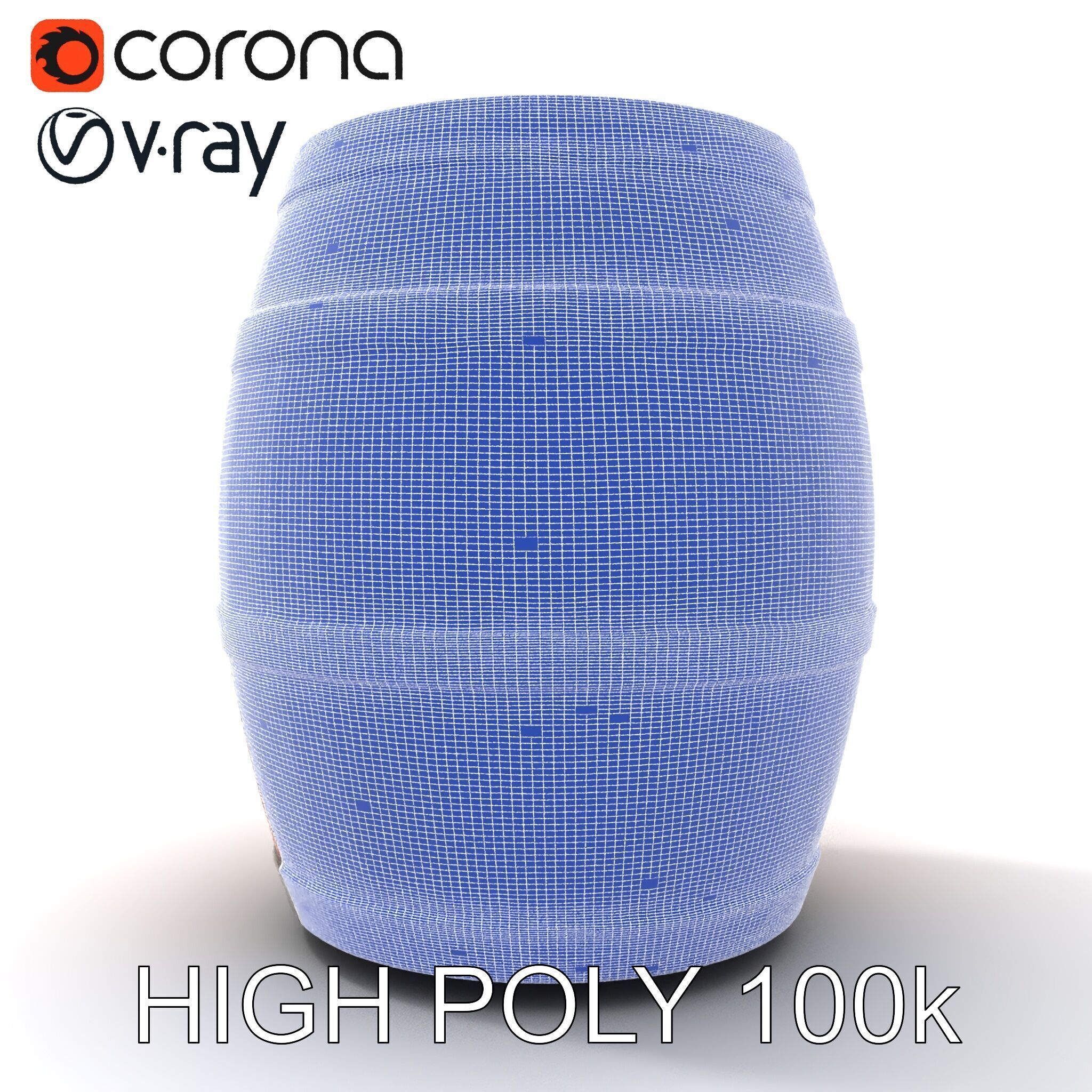 Rustic Wooden Barrel Model Pack for Environment Design Low-poly 3D model_35