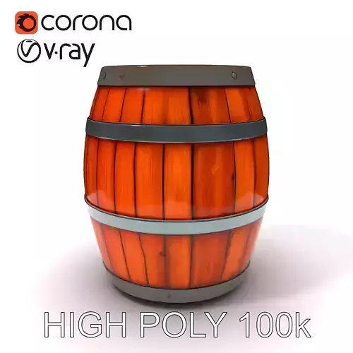 Rustic Wooden Barrel Model Pack for Environment Design Low-poly 3D model