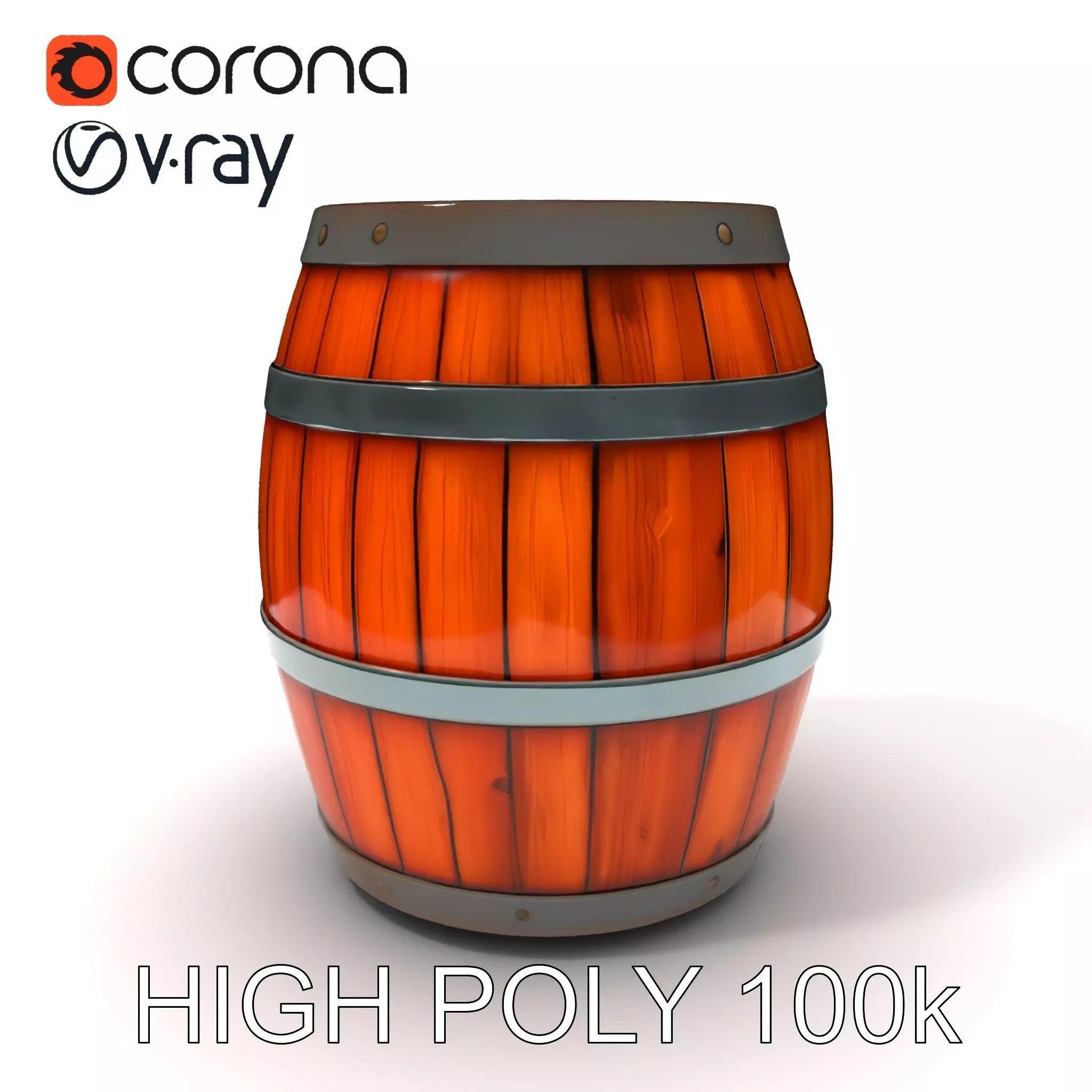 Rustic Wooden Barrel Model Pack for Environment Design Low-poly 3D model_0