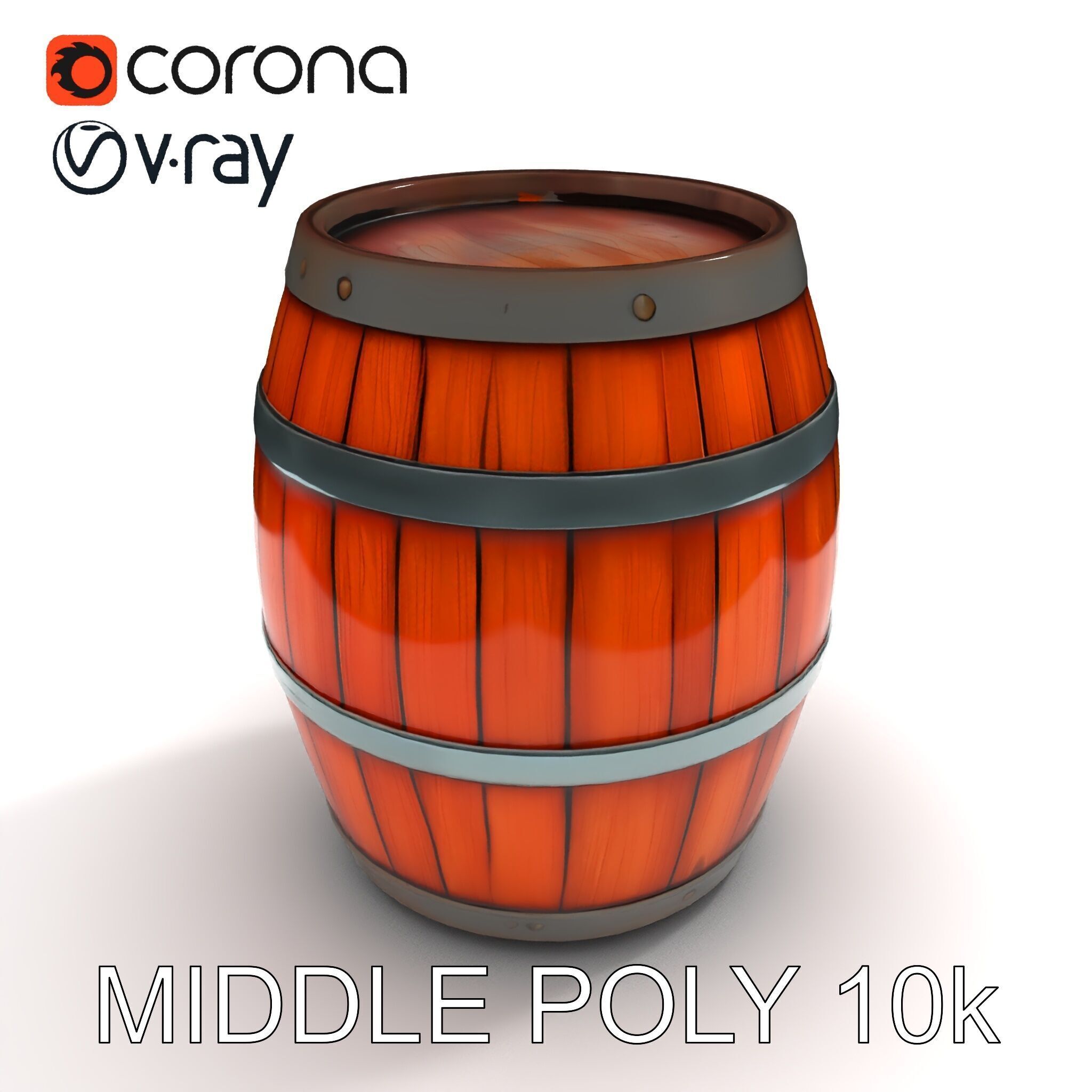 Rustic Wooden Barrel Model Pack for Environment Design Low-poly 3D model_13